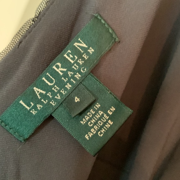 Stunning Sequined Ralph Lauren Evening Grey Formal Gown - Picture 7 of 10